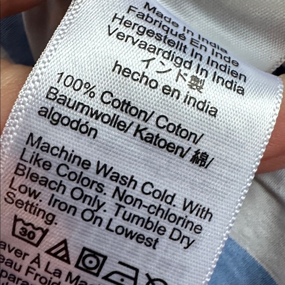 J.CREW Tiered Organic Cotton Poplin Long Sleeve Mini Dress Blue Barrie Stripe - Picture 8 of 11